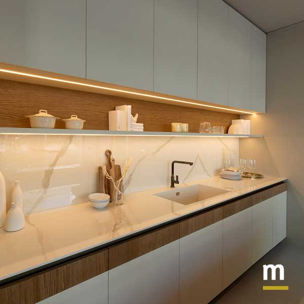 Cucina con lavello integrato nel top