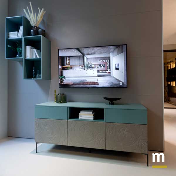 Parete autoportante bifacciale con Madia