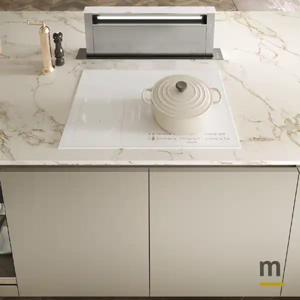 Piano cottura con cappa a scomparsa