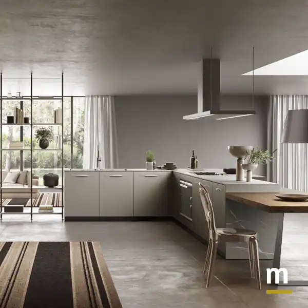 Cucina angolare ad isola